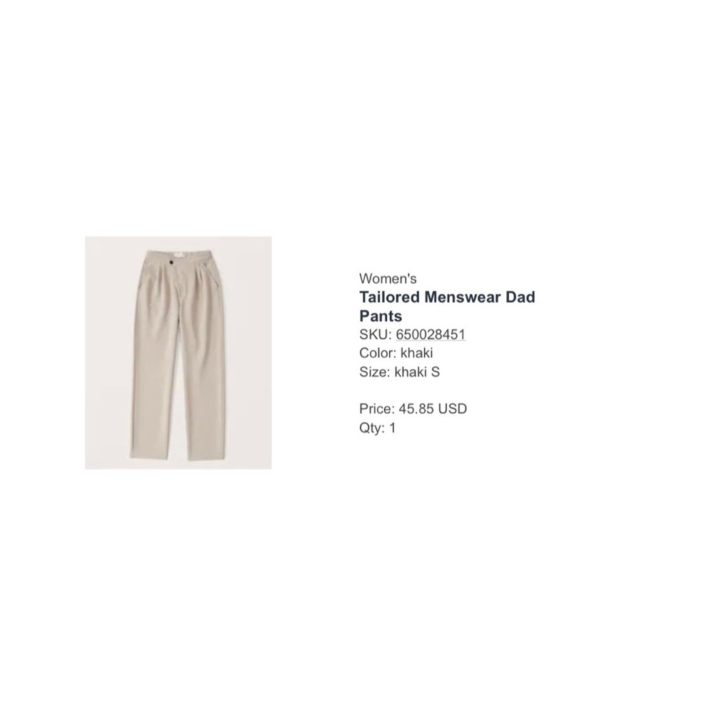 Abercrombie & Fitch Tailored Menswear Dad Pants